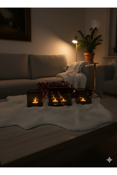 Glowdesigning Sonsuzluk Mumluğu Üçlü Set - Ev Dekorasyon - Mumlar Hediye Edil...