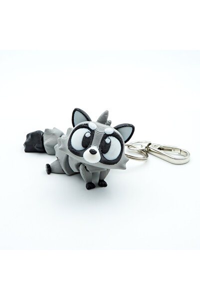 OEM Raccoon Keychain, Articulated Figurine, 3D, Flexi Keychain for Backpack, Bag or Keys