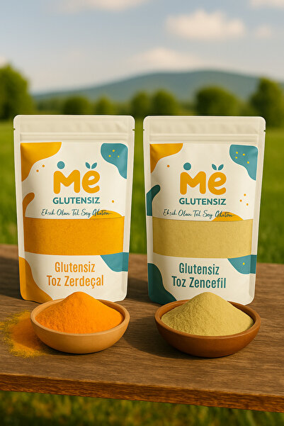 Glutensiz Me 50 Gr Glutensiz Toz Zerdeçal ve 50 Gr Toz Zencefil (Saf, Doğal v...
