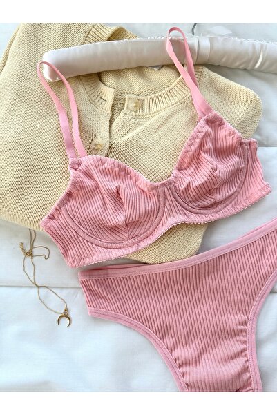 Feruzdesign Pink Dali Cotton Underwire Set