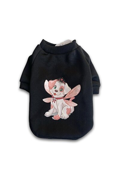 OEM Imbracaminte cu imprimeu catelus, negru, caine talie mica, 31x22cm