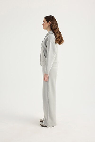 SEVİLEN Basic Fleece-Lined Zip Hoodie Set