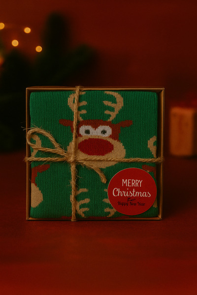 MEKİK BUTİK Boxed Christmas Gift - Unisex Christmas Socks - Boxed Gift Socks