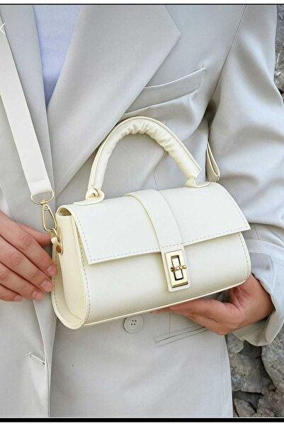 ÖZÜM TAKI Women's Shoulder and Arm Crossbody Bag Cream