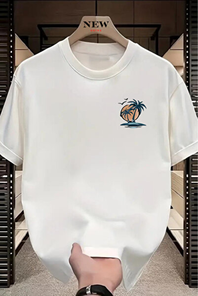 New Shine Palmier cu imprimeu supradimensionat tricou