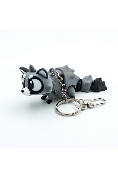 OEM Raccoon Keychain, Articulated Figurine, 3D, Flexi Keychain for Backpack, Bag or Keys