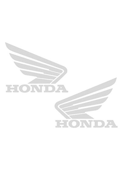 Oracal Set of 2 Honda Logo Wings stickers, 12cm each, silver