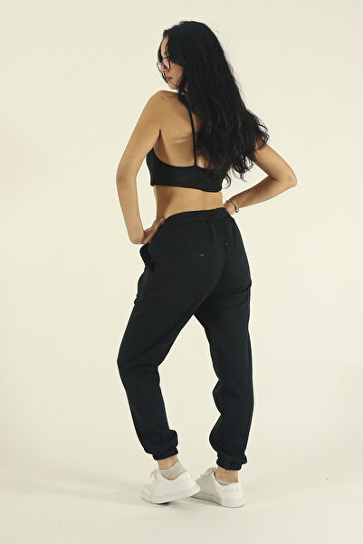 INFLUYENTE Women's Winter Cotton Relaxed Waist and Leg Elastic Jogger Sweatpants