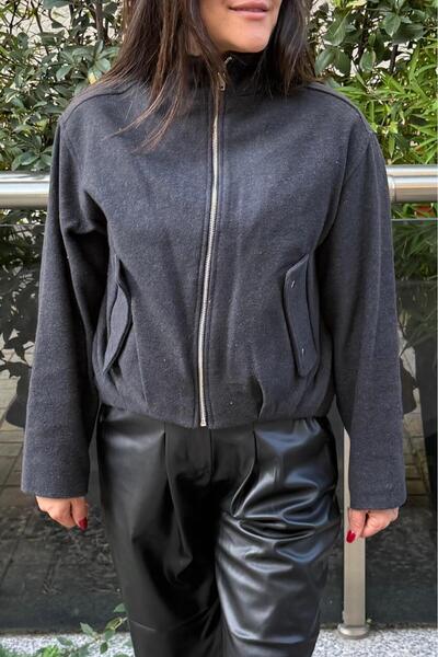 Suziş Kaşe Bomber Jacket Coat 4S5166