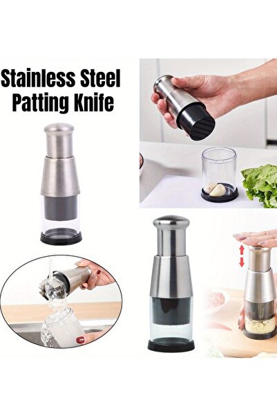 HZL HOME قطاعة بصل وثوم يدوية من الفولاذ المقاوم للصدأ، أداة تقطيع عملية وسريعة