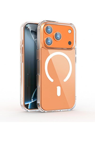 CaseHub Apple iPhone 17 PRO Kılıf Magsafe Şeffaf Kılıf Kablosuz Şarj Özellikl...