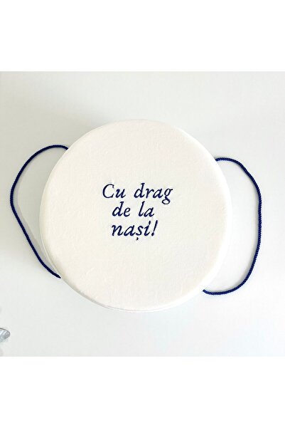 Botez Blue Embroidery Sponge Suitcase Box