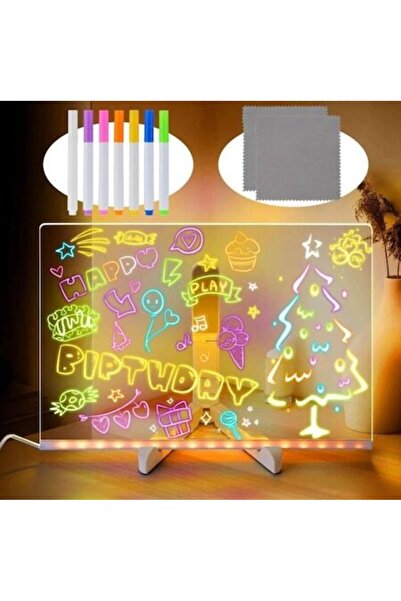 Novatek Velora acrylic LED drawing and writing board, 7 colored markers, adjustable stand, USB, 30x20 cm