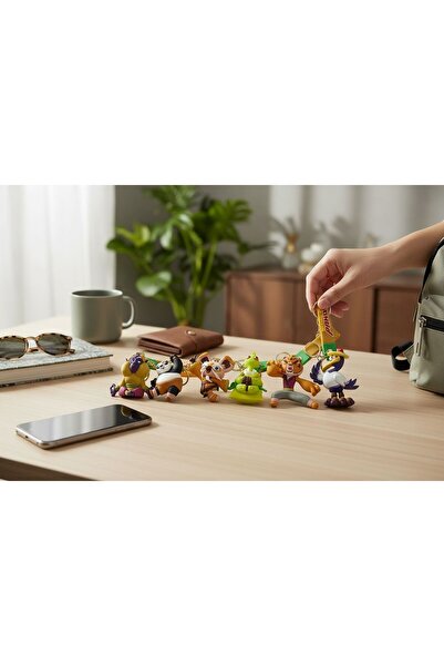 ÇERÇİ MELEK مجموعة سلسلة مفاتيح شخصيات كونغ فو باندا مكونة من 6 قطع