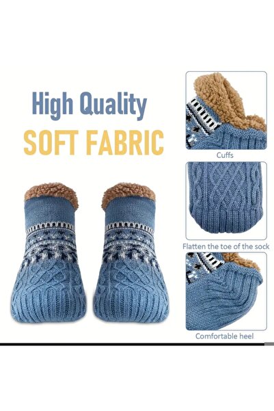 ORGANICYOU Jinan 1 Pair Men & Women Winter Warm Knitted Socks - Soft Thermal Anti-Slip Easy to Wear(L)