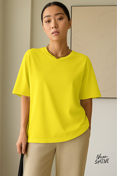 New Shine Μπλουζάκι Unisex oversized χωρίς στάμπα