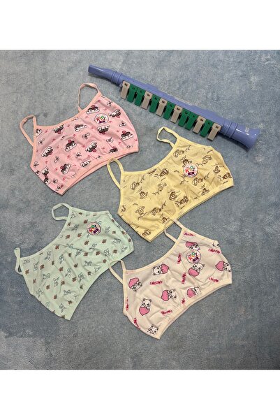 TatlıKids Girls' Training Bra 4-Piece 100% Cotton
