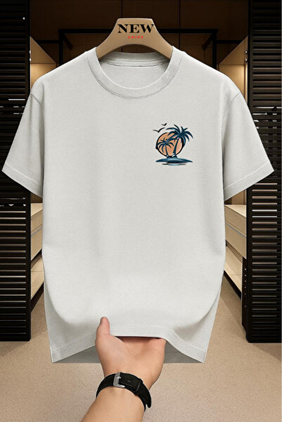 New Shine Palmier cu imprimeu supradimensionat tricou