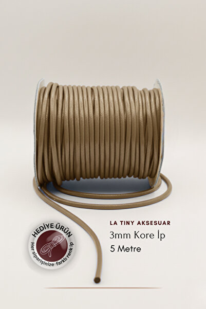 LA TINY AKSESUAR 5 Metre Kore İp ,Hobi, Kolye,Bileklik Takı Yapımı -3mm Kalın ip