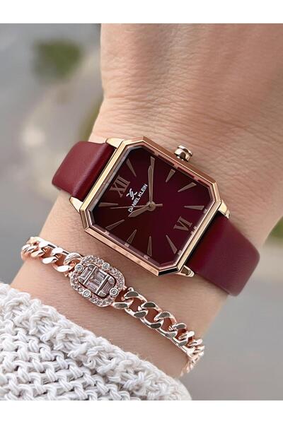 Daniel Klein Women's Wristwatch+Bracelet with Leather Band 2 Years Warranty 3 Atm Water Resistant Bd.13939.6