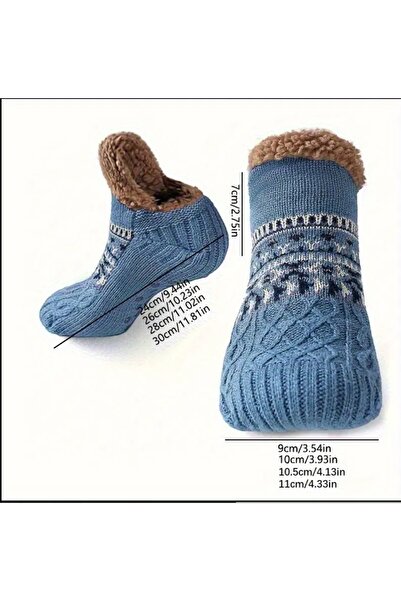 ORGANICYOU Jinan 1 Pair Men & Women Winter Warm Knitted Socks - Soft Thermal Anti-Slip Easy to Wear(L)