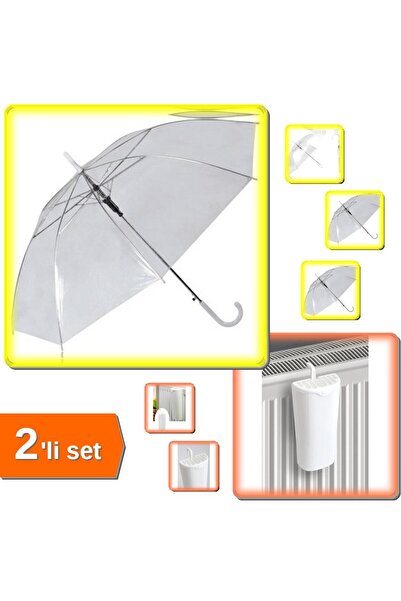 HerEveOyuncak Şeffaf Şemsiye + 3 Adet Kalorifer Suluğu Petek Nemlendirici - 2...