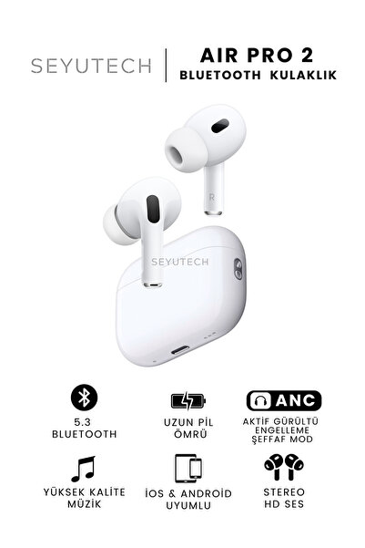 Bluetooth Stereo Kulaklık Air Pro2 ANC Bluetooth Kulaklık Gürültü Engelleme&Ş...