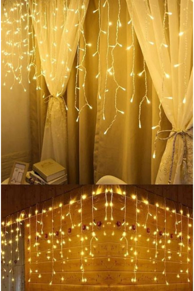 Tawitech 4m 144 Led Connectable Fringe Led Pendant Curtain Light Daylight Christmas Decoration Indoor