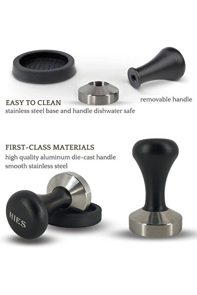 NO BRAND HIES 51mm Coffee Tamper — Food-grade Stainless Steel Flat Base, ABS Handle