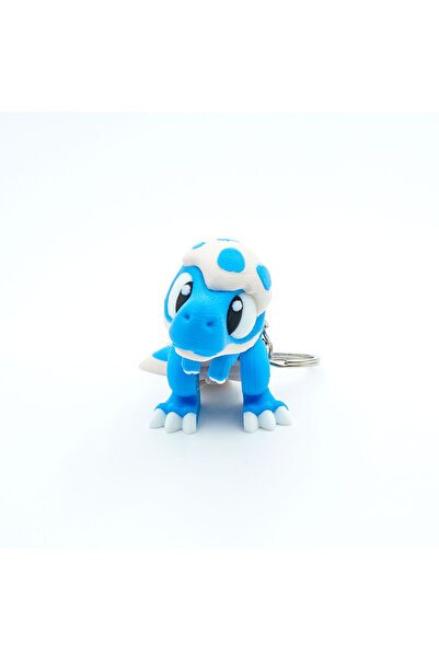 OEM Flexi Keychain for Backpack, Bag or Keys, Baby T-Rex, Dinosaur Keychain, 3D Figurine, Blue