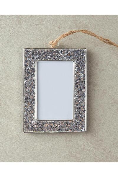 English Home Glitter Framed Metal Christmas Tree Ornament Silver (13.11.2025)