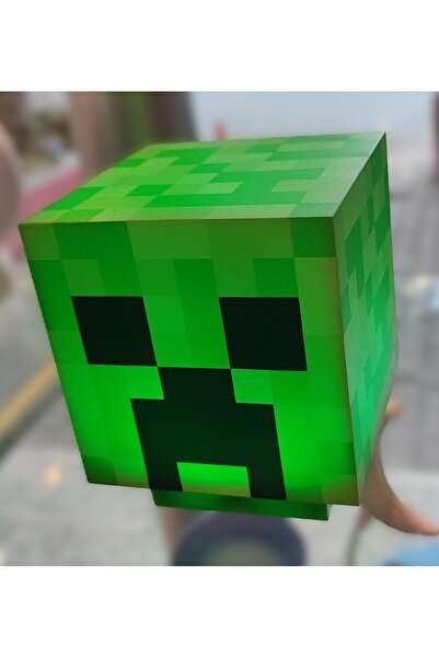 ada çanta kırtasiye Minecraft küp model şarjlı masa/gece Lambası yeşil (11cm*...