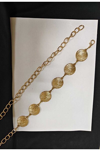 Maison La Femme Curea rotundă aurie, cu detalii, reglabilă pentru femei, cure...