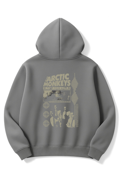 Altair Tr Oversized Smoke Gray Unisex Artic Monkeys Printed Sweatshirt