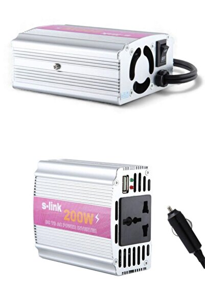 Axe Tools 200W Power Inverter-DC 12V Araç Çakmaklık Girişinden AC 230V Şebeke Voltajına Çevirici Güç İnverter