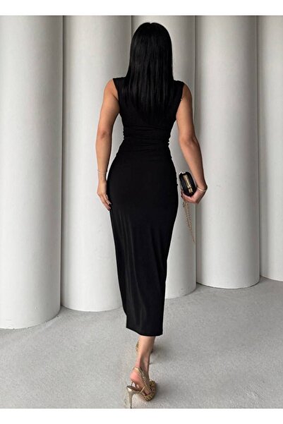 Zıva Design House Rochie neagră Sandy cu detaliu cu cataramă