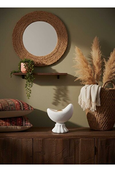 Dropcek eticaret Decorative Modern Rustic Table Lamp Warm Light Bedside Lampshade Led Night Light (Lamp Gift)