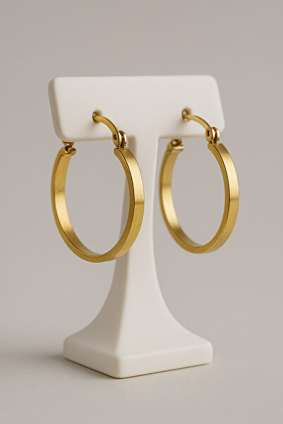 Z&T ACCESORIES أقراط دائرية بتصميم بسيط