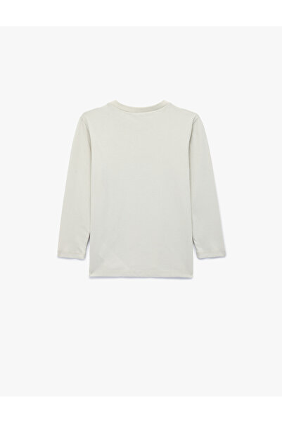 Koton Cotton Printed Crew Neck Long Sleeve T-Shirt