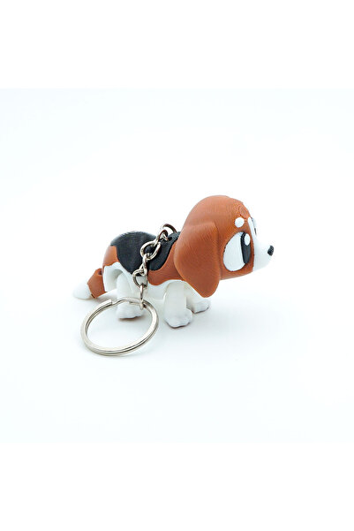 OEM Beagle Keychain, Articulated Figurine, 3D, Flexi Keychain for Backpack, Bag or Keys