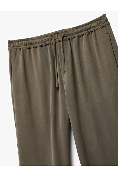 Koton Viscose Blended Pocket Detailed Relaxed Cut Waist Lace up Trousers