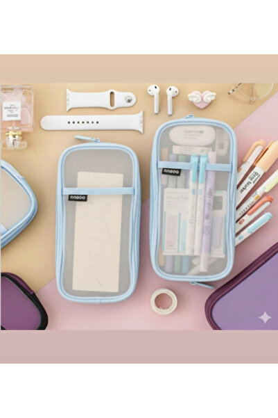 synshop Kawaii Angoo Şeffaf File Geniş Kalemlik Kalem Kutusu Cüzdan Seyahat M...