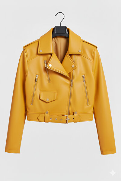 VESİBELLA جاكيت جلد نسائي 100% جلد طبيعي