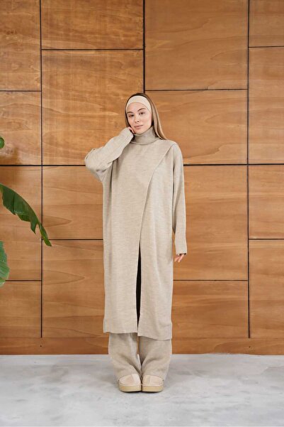 REDMİNA fashion Modern Asymmetrical Cut Three-Piece Knitwear Set