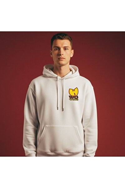 Etoile Studio Unisex White Oversized Hooded Sweatshirt Design Wutang