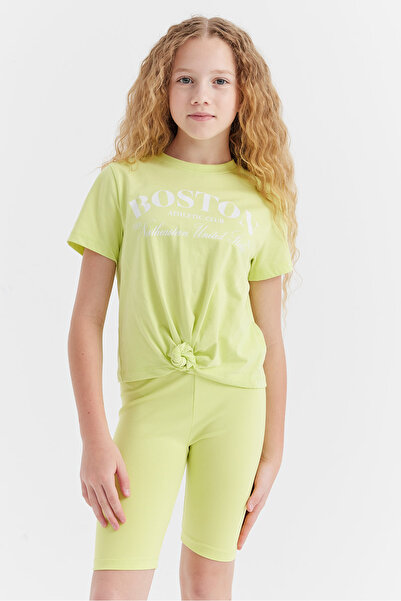 PAULMARK Girl's T-Shirt with Tie Detail