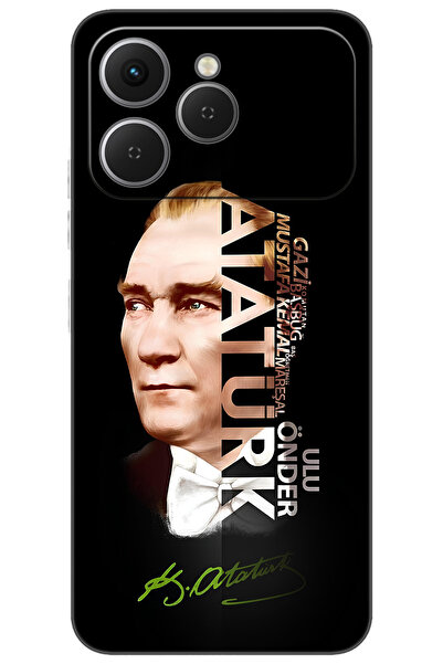 TECNO Spark 40 4G (KM5n) Uyumlu Kılıf Desen Baskılı Silikon Atatürk STK:681 CP-Cunmfgo