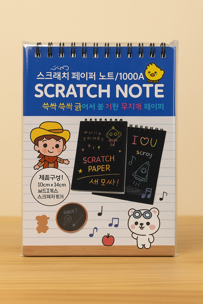 EVENT Scratch Note Spiralli Çizim Defteri Çocuklar İçin Siyah Karalama Not De...