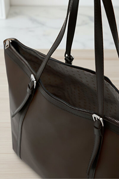 Biçanta Brown Waterproof Parachute Fabric Impermeable Shoulder Bag Large Size Soft Shoulder Bag with Compartments