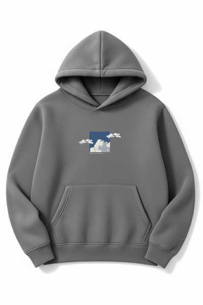 Altair Tr Oversized Smoke Gray Unisex Bulut Printed Sweatshirt